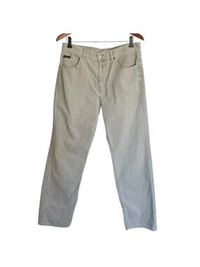 Calvin Klein Gray Corduroy Jean Sz 32 Straight Leg High Rise Neutral Fall Casual